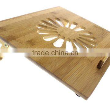 Natural Eco-Friendly Bamboo Cooling Vented Laptop Desk/Table Stand Up to 15in photo-2