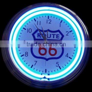 Custom neon clock with chromed shell