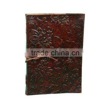 Celtic Moon & Flowers Embossed Leather Journal Handmade Leather Beautifully Created By Craftsmen