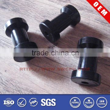 Customized silicone black rubber rollers with double flange