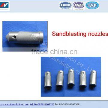 China Manufacturer of tungsten carbide angel bore sandblasting nozzles for bridge surface cleaning