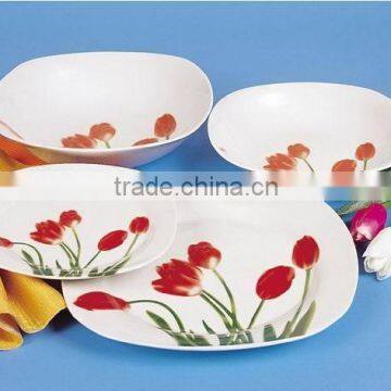 Types of fresh cut flowers dinner set,super white dinner set,tableware