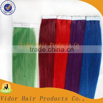 Top Quality Wholesale Price Human Hair Extension Colorful Tape Hair Extensions