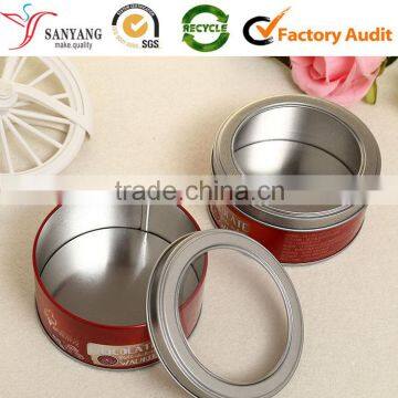 OEM Design Round Tin Candy Box With CLear PVC Window Metal Gift Packaging Case Box