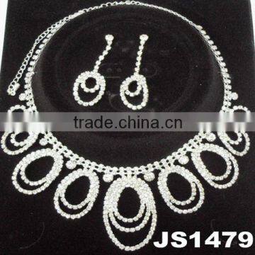 fashion wedding bridal crystal avenue necklace jewelry set