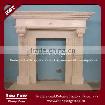 Natural Marble Beige Fireplace