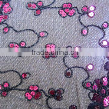 Embroidry fabric;smagenta sequin embroidery design;sequin craft for women's evening dress/dress