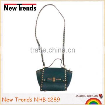 Black small shoulder bag with golden rivet