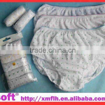 Maternity Disposable Printing Cotton Underwear with 5pcs/pkg