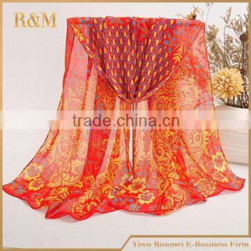 Best selling custom design geometric printed silk scarf wholesale price