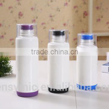 V00701-C Fashion double wall ceramic water bottle with silicone