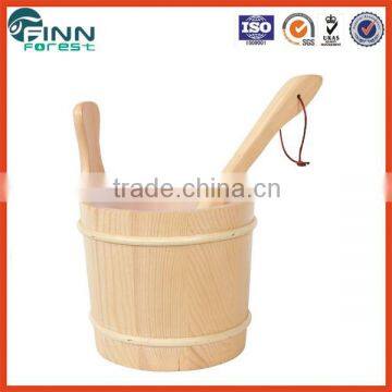 Traditional Sauna Bucket with Plastic Inner Bowl With Scoop