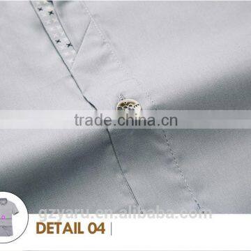 Latest Formal Pictures Office Slim Dress Shirt Short Sleeve Business Shirts for Men photo-5