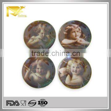 home decor 8 '' round ceramic custom decorative angel plates