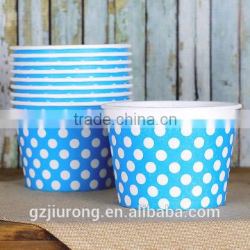 Blue polka dot paper ice cream paper cup for party