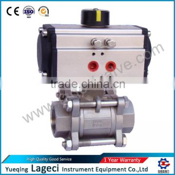 DC24V ,AC220V three-piece Stainless Steel ball valve Pneumatic air Actuator valve