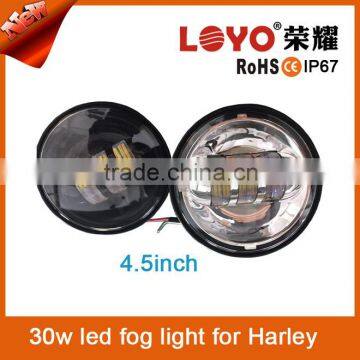 factory Black/chrome 4.5" led fog light motorcycle bike for Harley