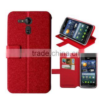 red wallet leather case for Acer Liquid E700 case with high quality