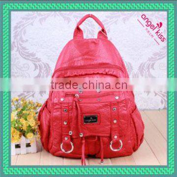 2014 Angel kiss washed pu backpack sport backpack with hat china suppliers backpacks in stock                        
                                                Quality Choice