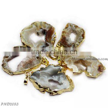 Nature Drusy Rock Crystal Stone Pendant photo-5