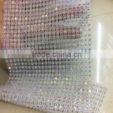 2016 Wholesale AB color newest sew on crystal rhinestone mesh for garment accessory RH-AB01