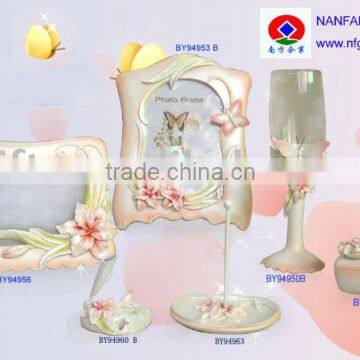 Polyresin flower photo frame, polyresin tissue holder, polyresin flower goblet