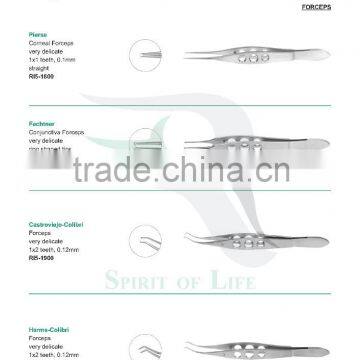 Pierse Corneal Forceps, Fechtner Conjunctiva Forceps, Fechtner Conjunctiva Forceps, Harms-Colibri, Bonn Forceps,Thorpe Forceps