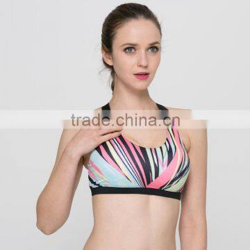 Women's Stylish 3D Digital Printed Workout Sexy Sports Yoga Bra for Retail