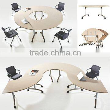 2015 new design aluminium folding table with wheel (NH2605)