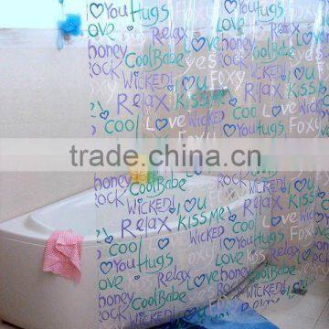 printed PVC shower curtain