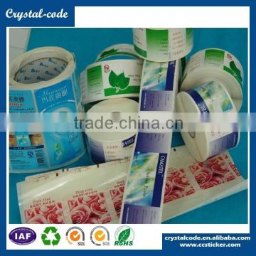 Custom printing waterproof adhesive sticker cosmetic jars label