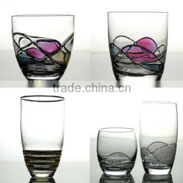 Color glass cup,decorative glass cup wholesales