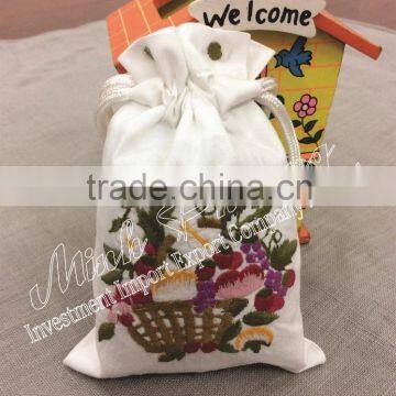 Size 10x15cm fruit flower basket sachet hand embroidery cloths fragrant bag