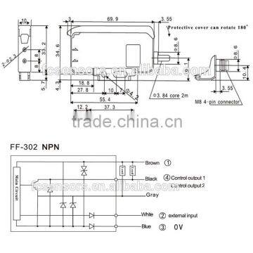 16us High Speed Digital Amplifier, DC12-24V Optical Sensor Amplifier With Two Output photo-3
