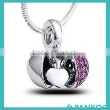 Popular Hot 2016 925 Sterling Silver "You Are in My Heart" Pendant Charms with hemisphere Fit DIY Bracelet Necklace