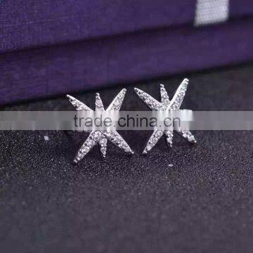 925 Silver Star White Zirconia Earring Jewelry photo-4