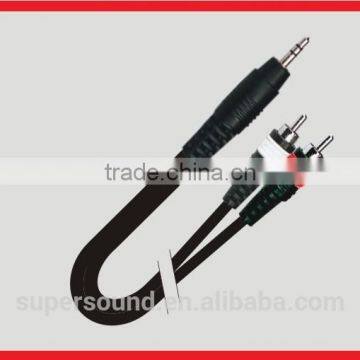 Mouled 3.5mm stereo male to 2xRCA male connector Audio cable