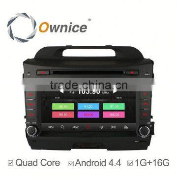 Ownice factory price quad core Android 4.4 Car GPS navi for Kia Sportage R with RDS support dvr ipod