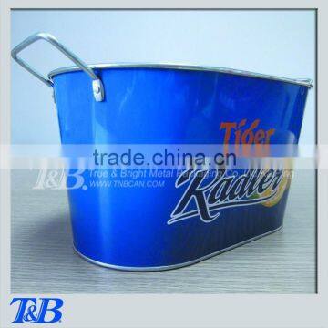 large metal ice bucket with fixed handle