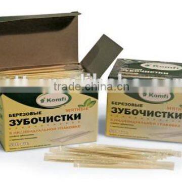 color box packing film wrap double point wooden and bamboo toothpick