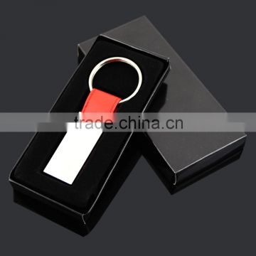 hot sell promotional leather keyring with custom box