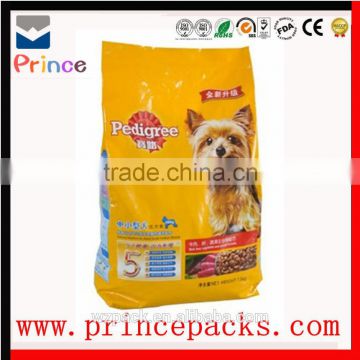 Custom sale matt print foil plastic flat bottom package bag with zipper for pet dog food packaging