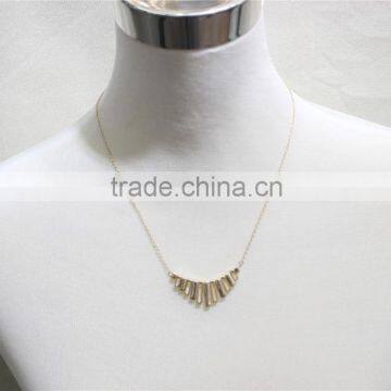 Gold Simple Metal Pendant Necklace Goldtone Bar Necklace 2016 Fashion Style Wholesale