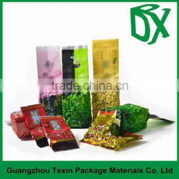 BK01 Wholesale Price Manufacturer In China Heat Seal Aluminum Foil Materials Side Gusset Green Empty Tea Bag Pouch Packaging