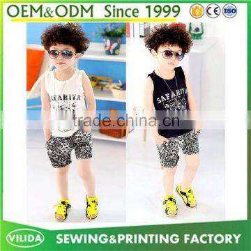 2016 new fashion children sleeveless printing t-shirt cotton soft extile boy vest