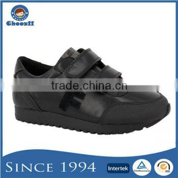 Wide Size Trendy Durable Black Sport School Shoes for Teenager Boys