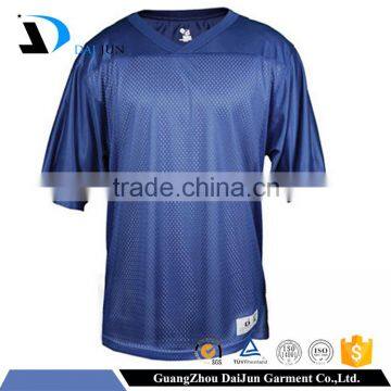 Daijun oem high quality 100% polyester mesh football jersey fabric jersey football cheap blank football jerseys