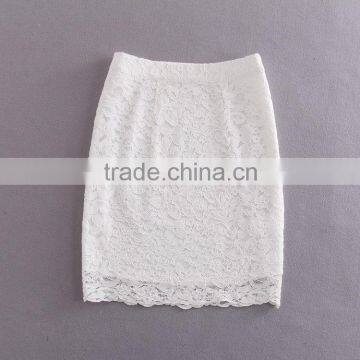 2016 Latest Design Skirt Ladies White Lace Mini Skirt Crochet Skirt Wholesale