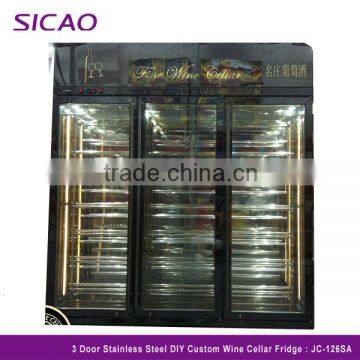 Electric Wine Beverage Display Refrigerator Store Supermarket Glass Fridge Temperature Humidity Control