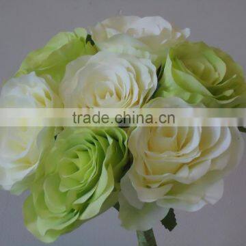 Artificial Wedding Flower Rose Bouquet With 6 Head